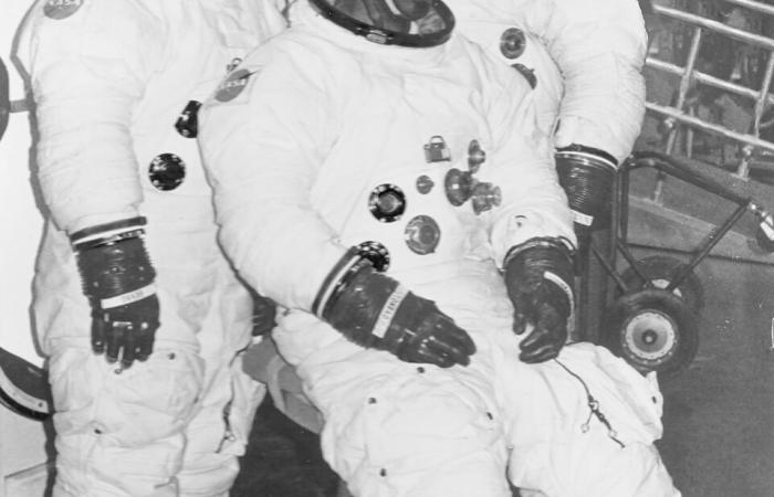 Astronaut candidates R. McNair, G. Bluford, and F. Gregory