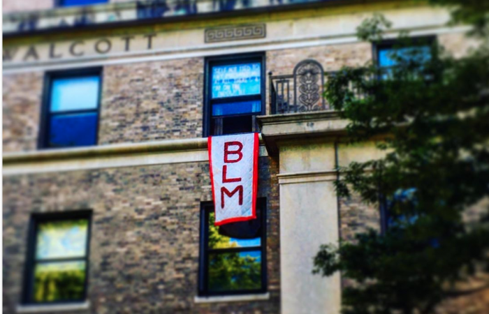 BLM banner at Walcott, 2020