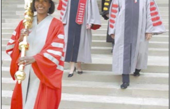 Linda Sharpe at Commencement, 2005