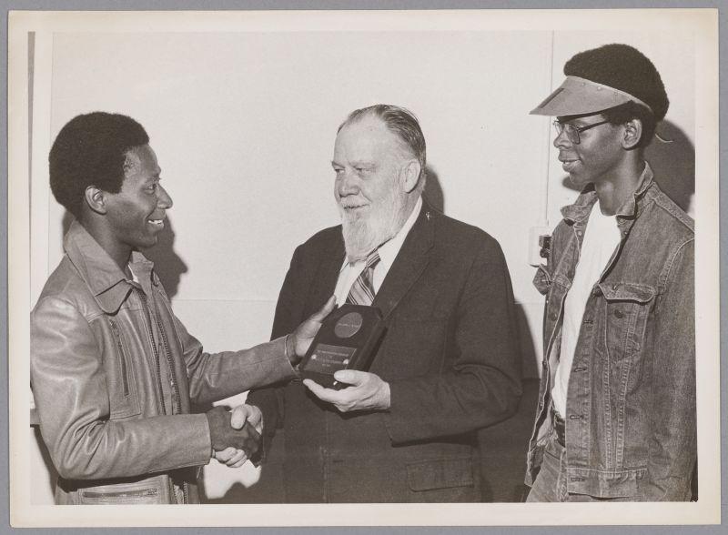 Albert G. Hill and students, ca. 1982