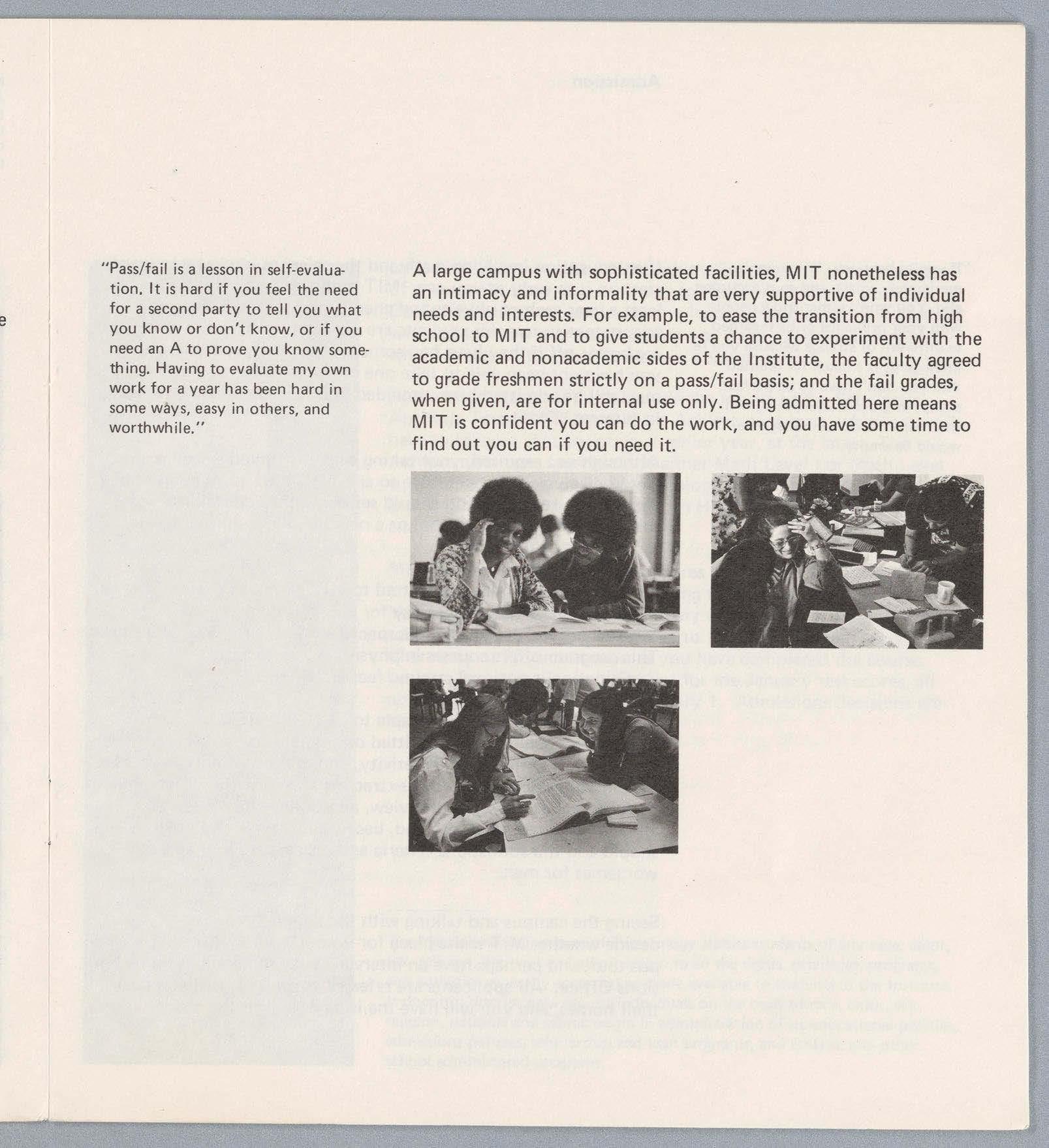 Massachusetts Institute of Technology: A Place for Women, p. 9, 1973