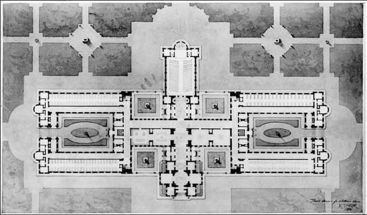 Robert R. Taylor Thesis Drawing - Top View, 1892